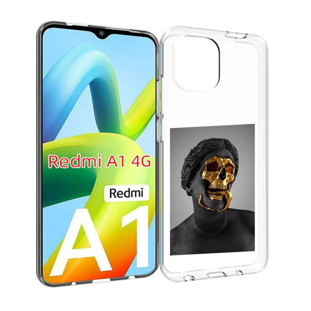 

Чехол MyPads золотой череп в статуе для Xiaomi Redmi A1, Прозрачный, Tocco