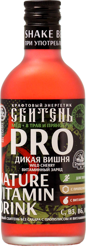 Энергетический напиток Столбушино Сбитень Pro дикая вишня газированный 0,25 л