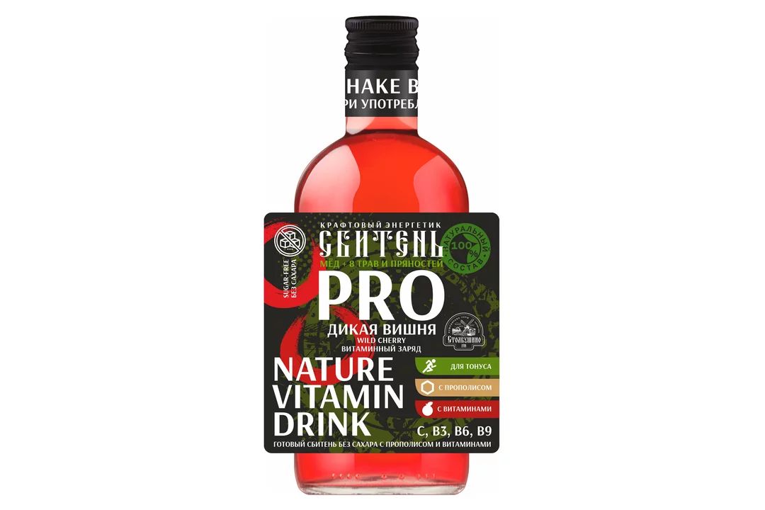 Энергетический напиток Столбушино Сбитень Pro дикая вишня газированный 0,25 л