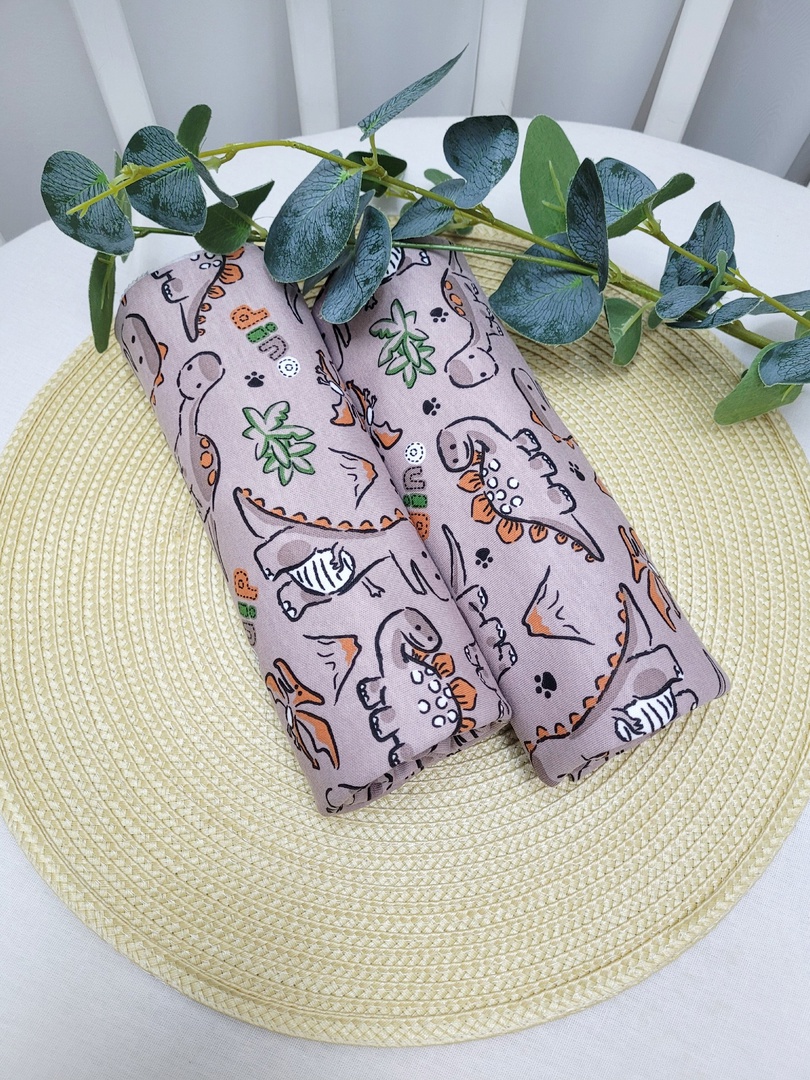 Набор пелёнок из интерлока Динозавры на коричневом 2шт 90x100см