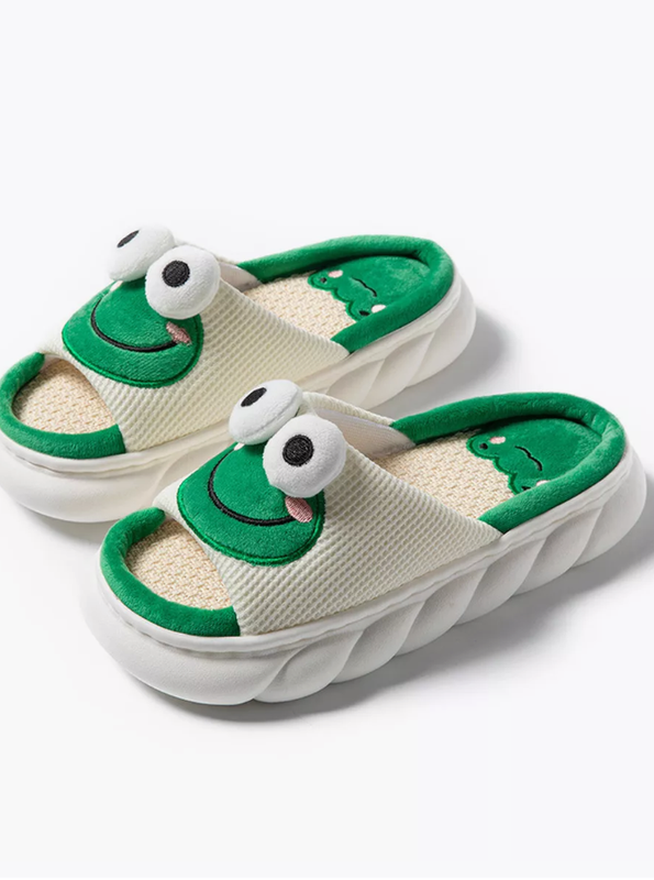 

Тапочки женские NoBrand Frog белые 38-39 EU, Белый, Frog