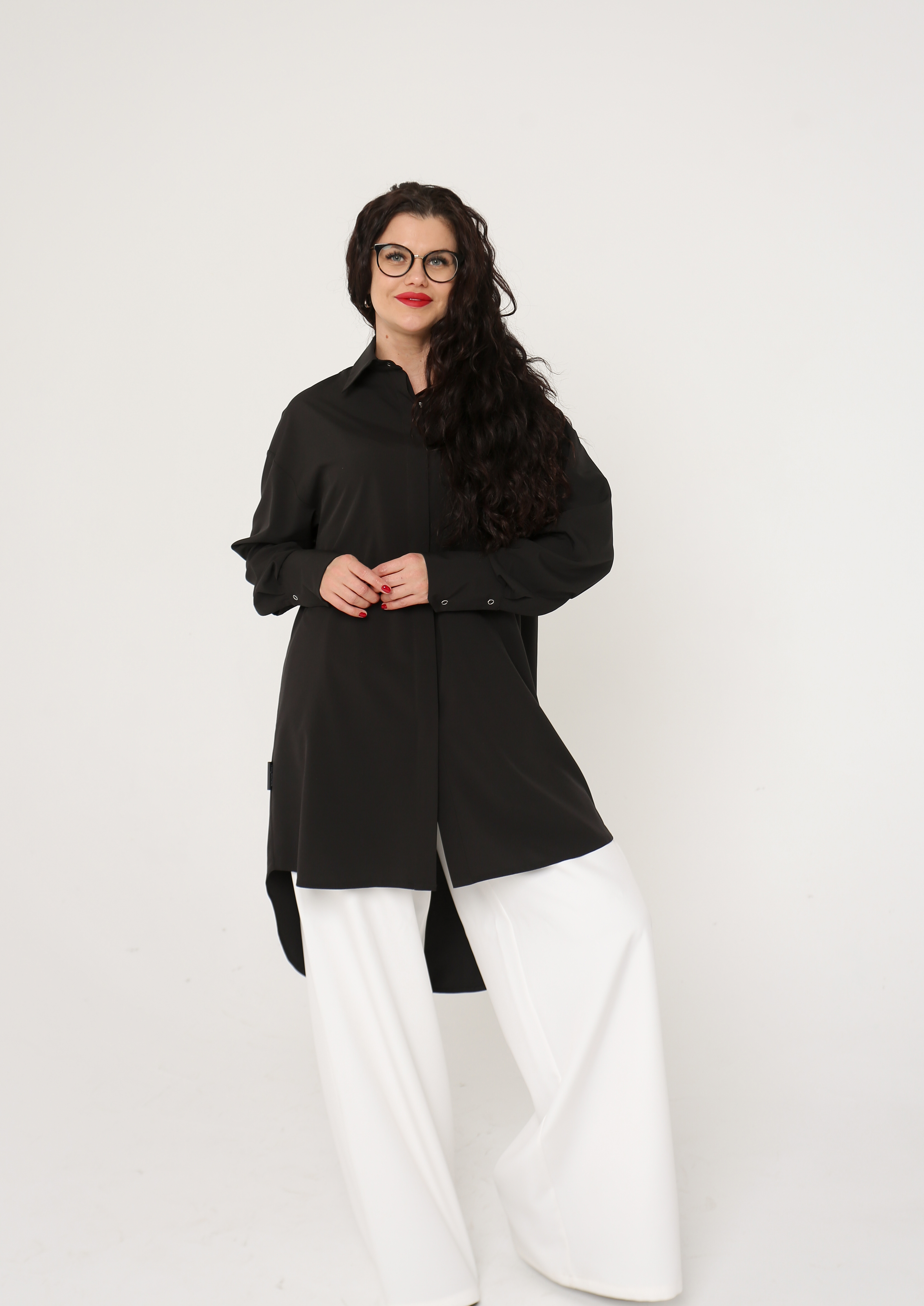 Блуза женская @pro_blonde лонг черная M