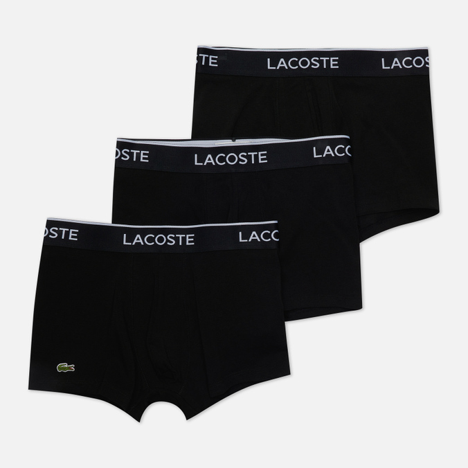 Комплект мужских трусов Lacoste 3-Pack Boxer Casual чёрный, Размер L