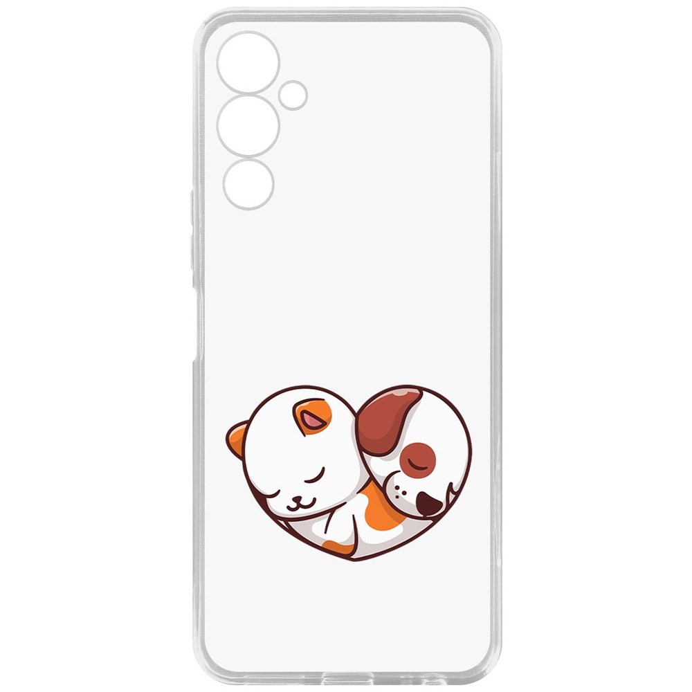 

Чехол-накладка Кейс Котёнок и Щенок для Tecno Pova 4, Прозрачный