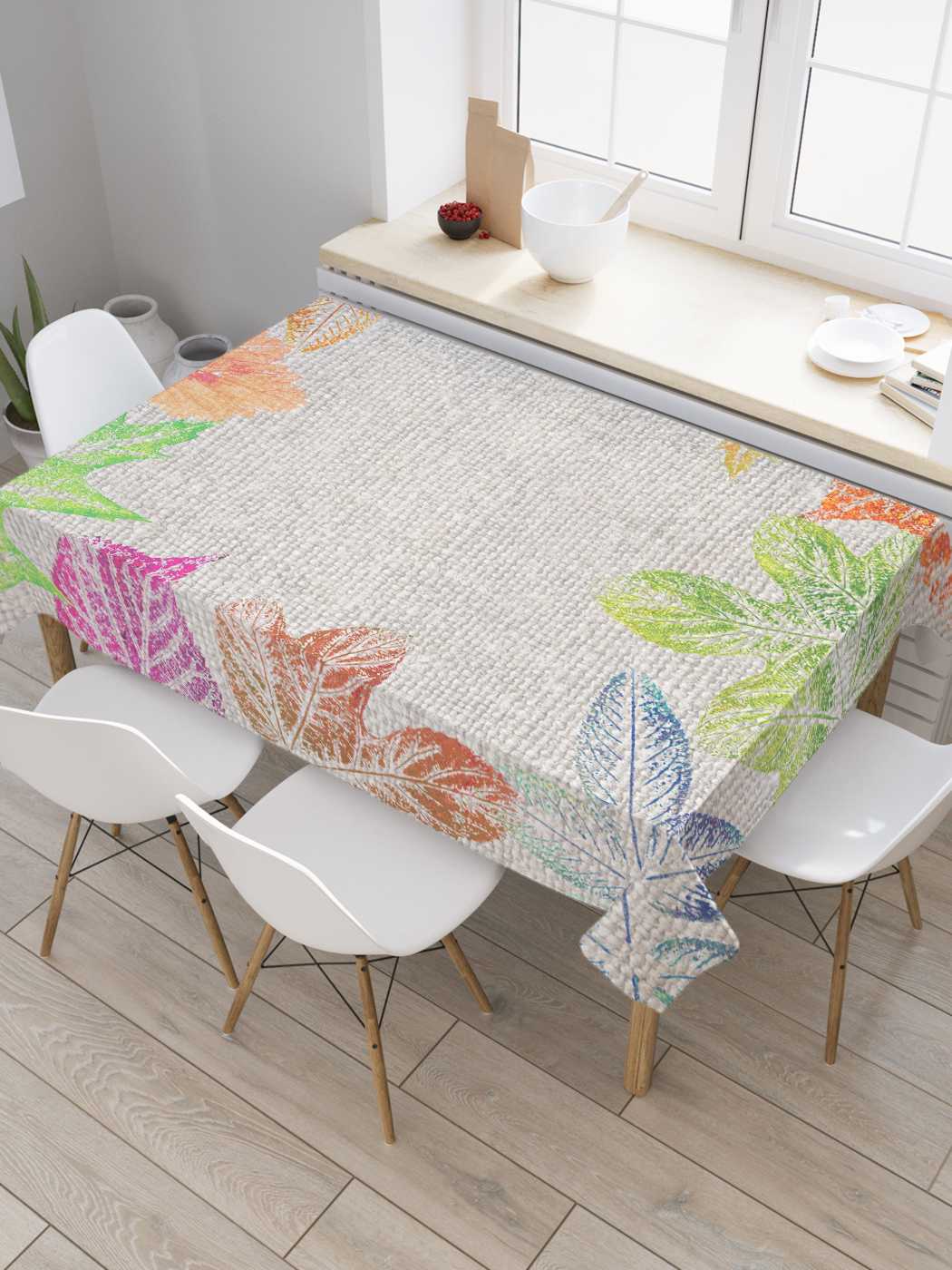 

Скатерть прямоугольная JoyArty "Коллекция листьев" из сатена, 180x145 см, Серый, Коллекция листьев