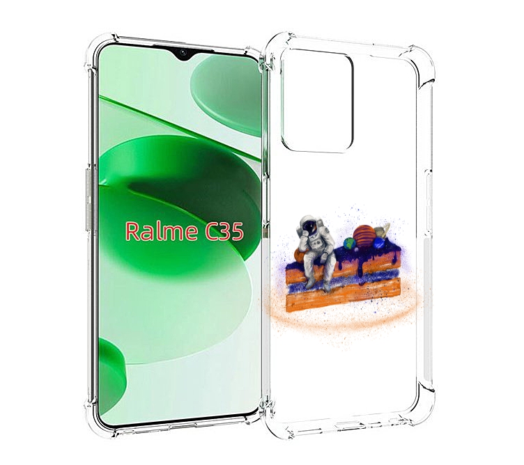 

Чехол MyPads торт с планетами для Realme C35 / Narzo 50A Prime, Прозрачный, Tocco