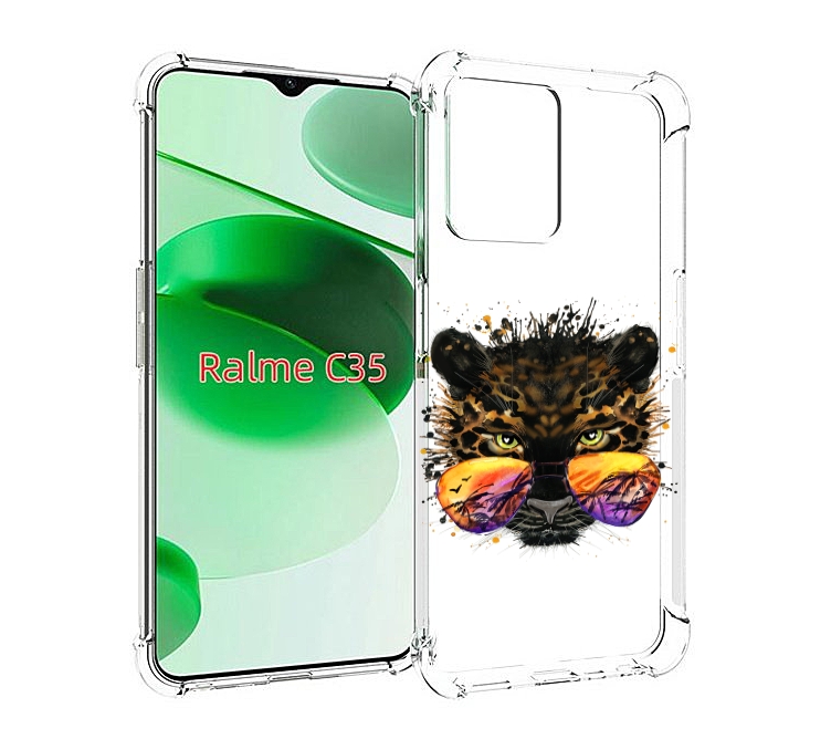 

Чехол MyPads тропический леопард для Realme C35 / Narzo 50A Prime, Прозрачный, Tocco