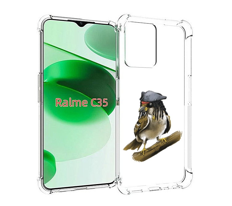 

Чехол MyPads Джек воробей для Realme C35 / Narzo 50A Prime, Прозрачный, Tocco