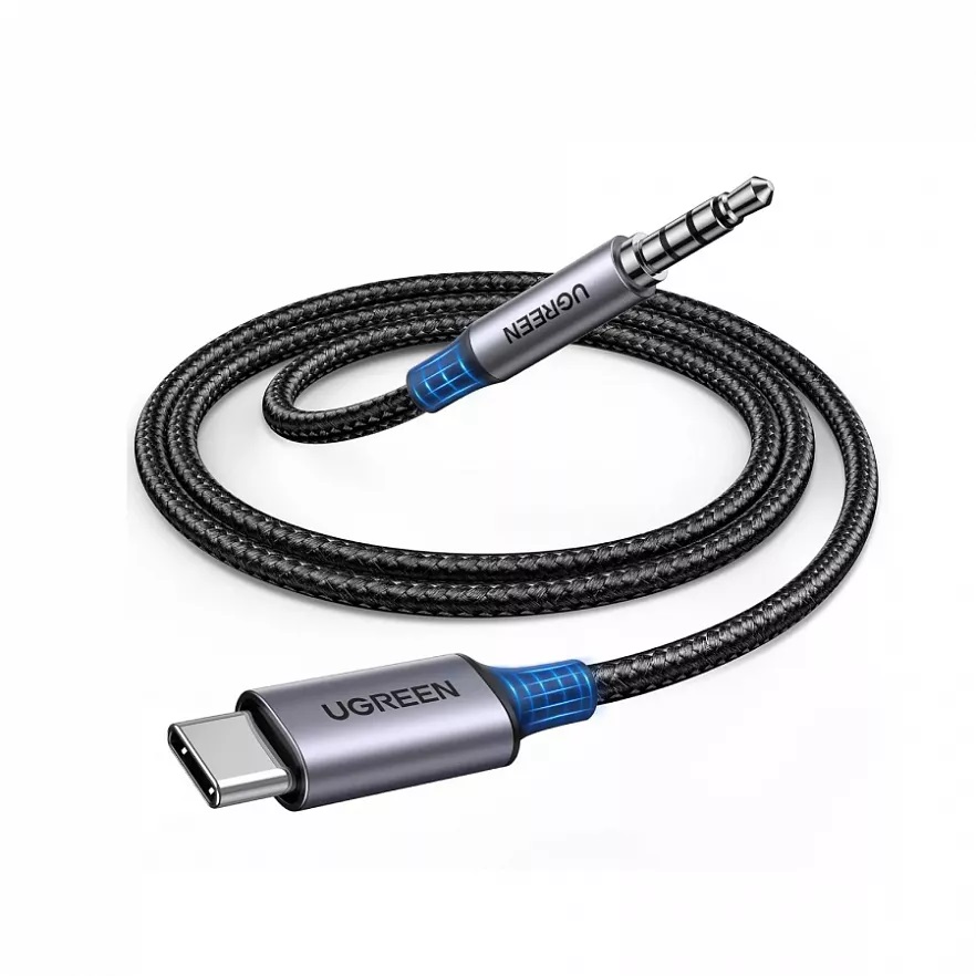 

Кабель USB Type-C-mini-Jack 3.5mm uGreen CM734 1м серый, CM734