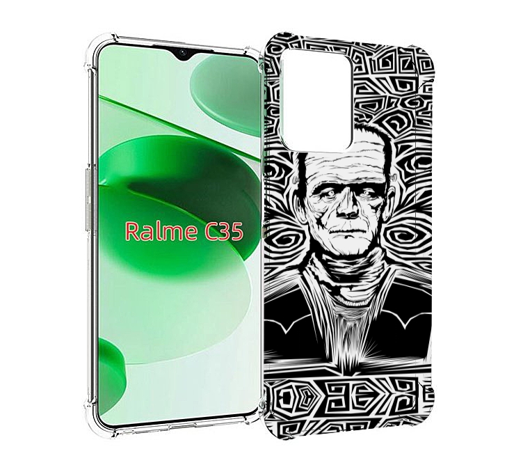 

Чехол MyPads франкенштейн черно белый для Realme C35 / Narzo 50A Prime, Прозрачный, Tocco