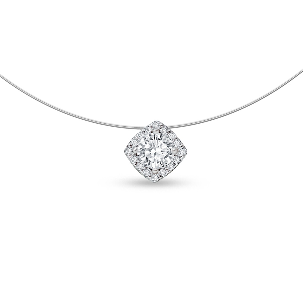 

Колье из серебра 38 см 585Gold 706000634, фианит, 706000634