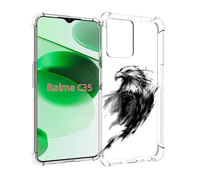 

Чехол MyPads чб птица для Realme C35 / Narzo 50A Prime, Прозрачный, Tocco