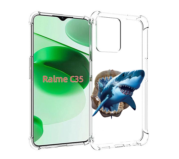 

Чехол MyPads челюсти для Realme C35 / Narzo 50A Prime, Прозрачный, Tocco