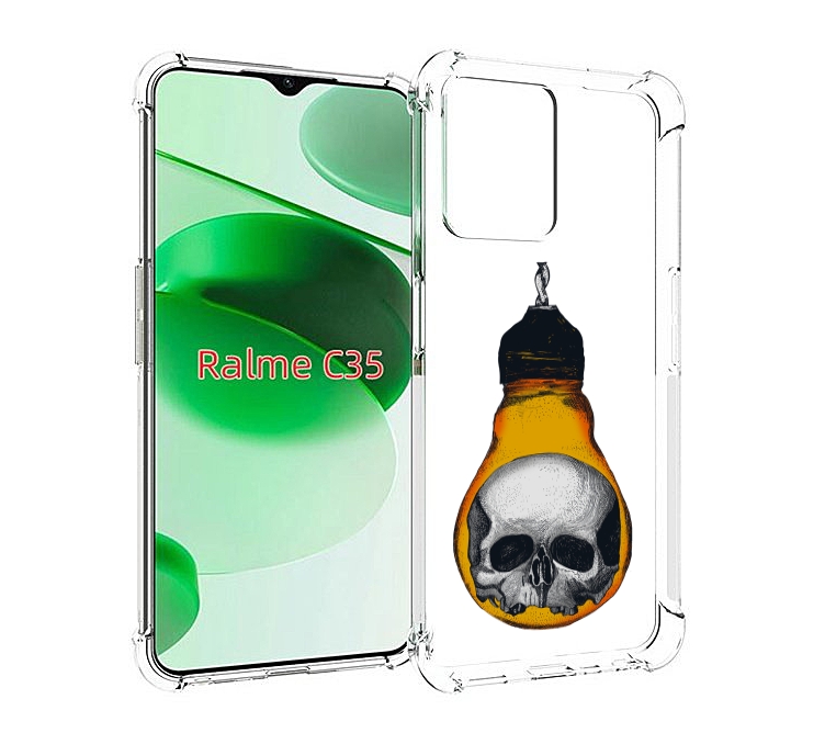 

Чехол MyPads череп в лампочке для Realme C35 / Narzo 50A Prime, Прозрачный, Tocco