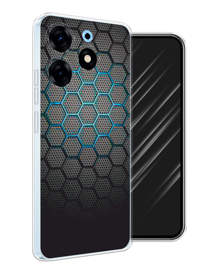 

Чехол Awog на Tecno Spark 10 Pro "Бирюзовые соты", Бирюзовый;синий;черный, 303750-1