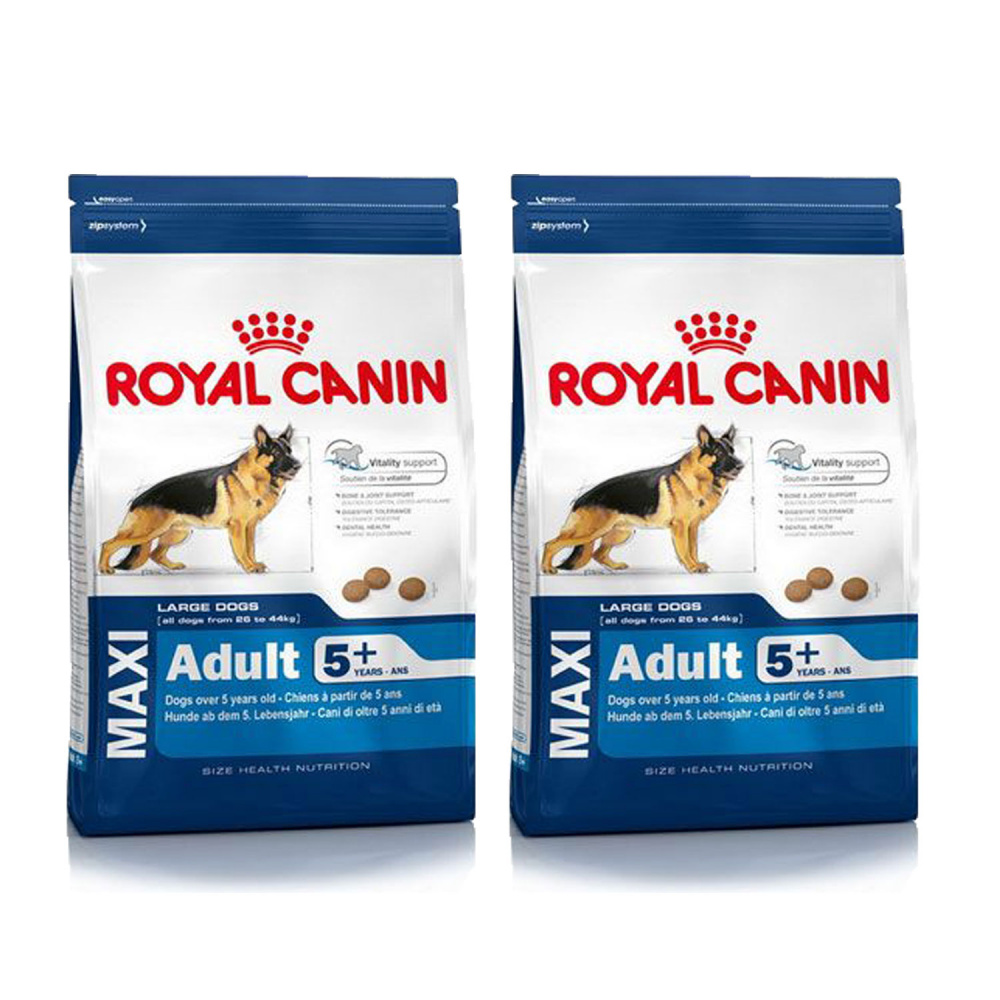 фото Сухой корм для собак royal canin maxi adult 5+ , свинина, 2шт, 15кг