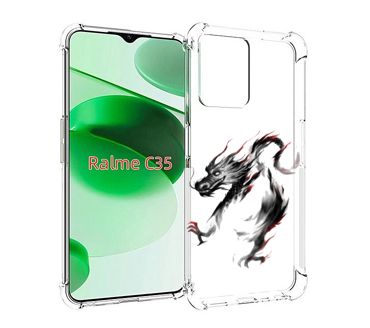 

Чехол MyPads черный дракон для Realme C35 / Narzo 50A Prime, Прозрачный, Tocco