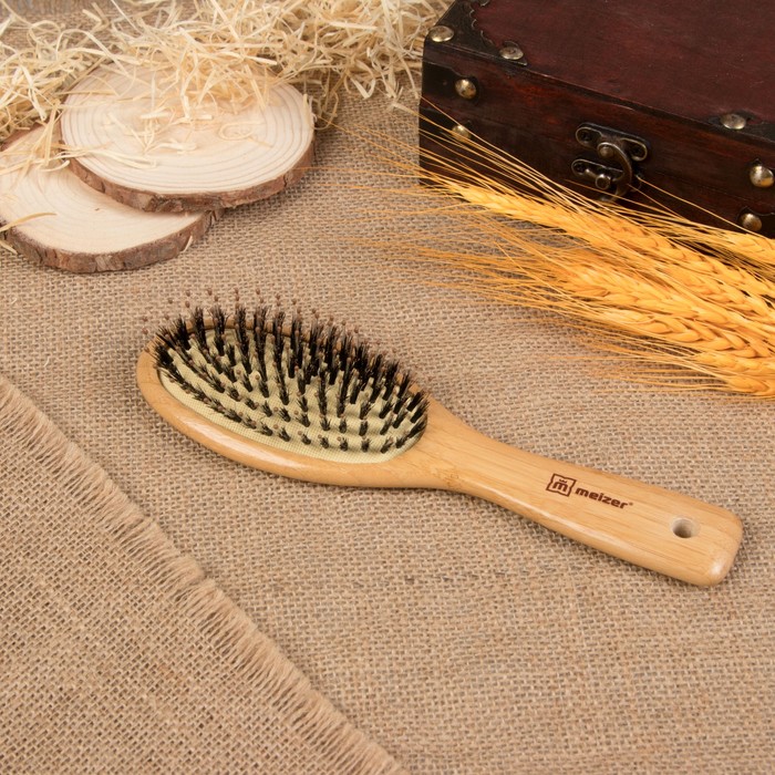 

Расчёска массажная, натуральная щетина, 22 × 6 см, цвет «светлое дерево»