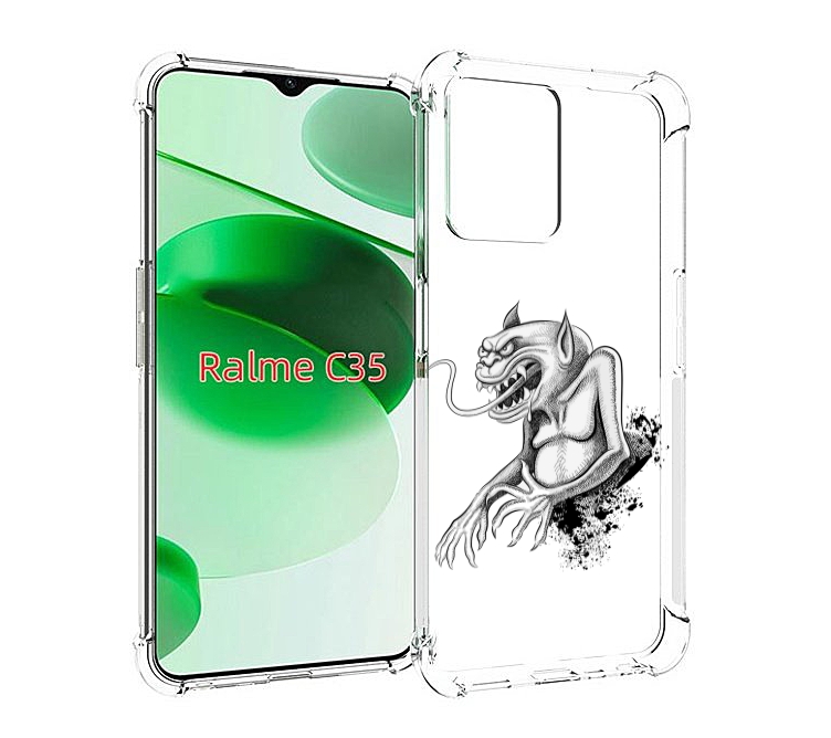 

Чехол MyPads чорт для Realme C35 / Narzo 50A Prime, Прозрачный, Tocco