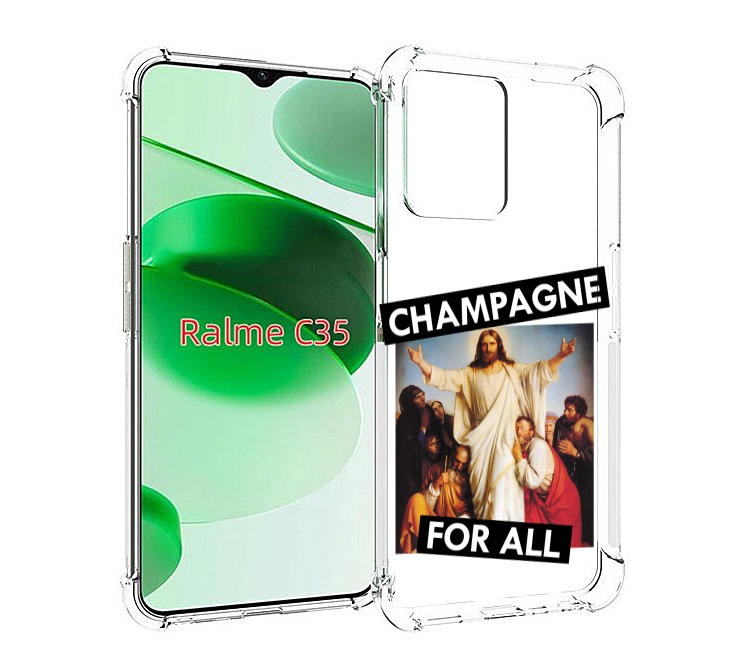 

Чехол MyPads шампанское для Realme C35 / Narzo 50A Prime, Прозрачный, Tocco