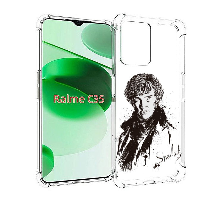 

Чехол MyPads шерлок холмс портрет для Realme C35 / Narzo 50A Prime, Прозрачный, Tocco