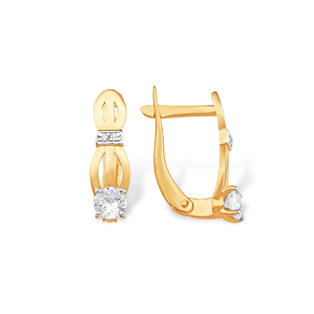 

Серьги из красного золота 585Gold 302006480, фианит, 302006480