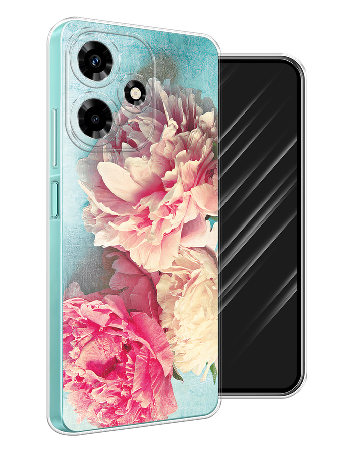 

Чехол Awog на Infinix Hot 30 "Пионы new", Бирюзовый, 3104050-1