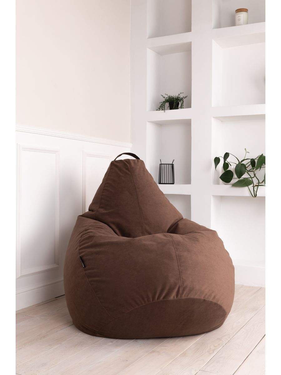 Кресло-мешок Tamm, Велюр коричневый, XXXXL