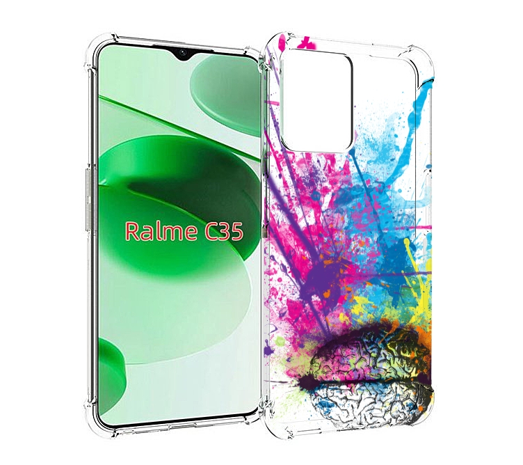 

Чехол MyPads яркий красочный мозг для Realme C35 / Narzo 50A Prime, Прозрачный, Tocco