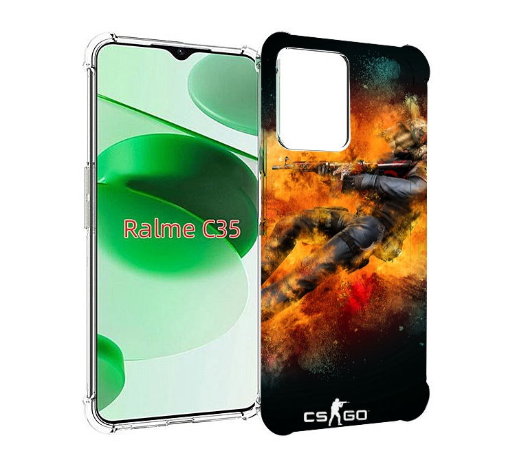 

Чехол MyPads CS-go Контр-террорист для Realme C35 / Narzo 50A Prime, Прозрачный, Tocco