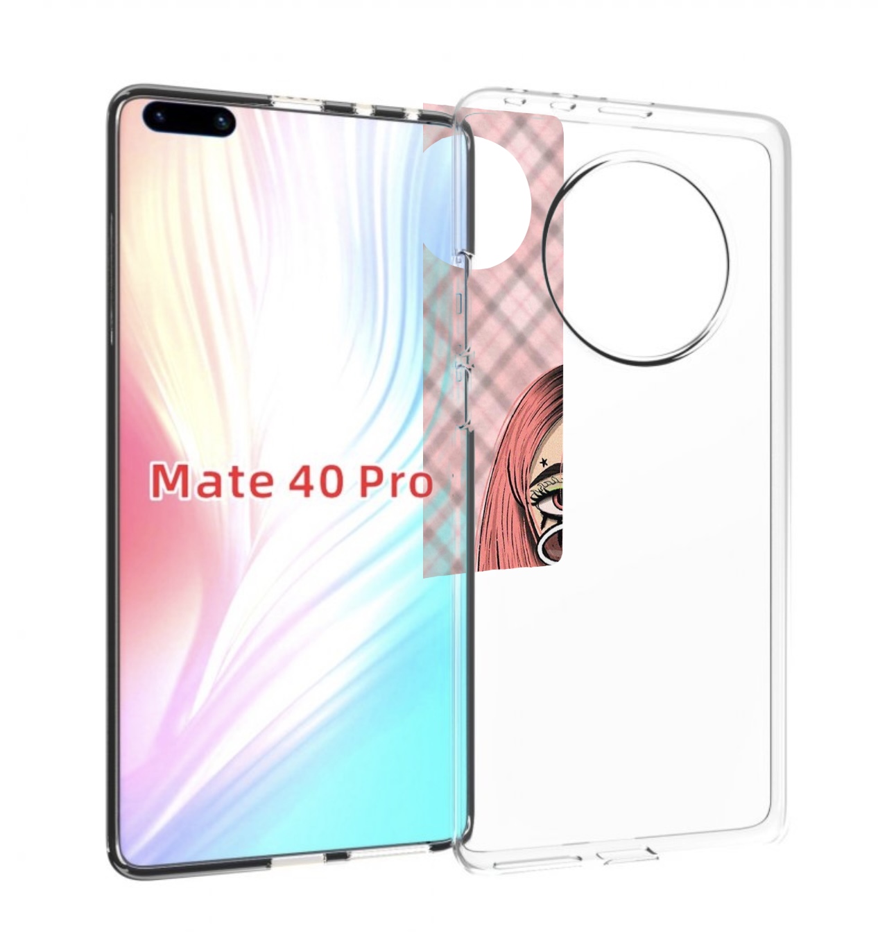 

Чехол MyPads бунтарка-девочка для Huawei Mate 40 Pro (NOH-NX9), Прозрачный, Tocco