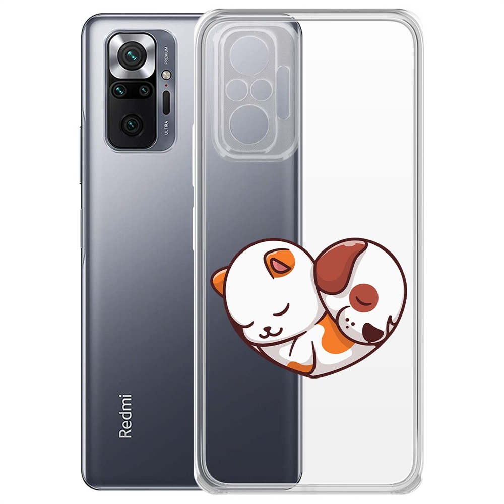 Чехол-накладка Котёнок и Щенок для Xiaomi Redmi Note 10 Pro