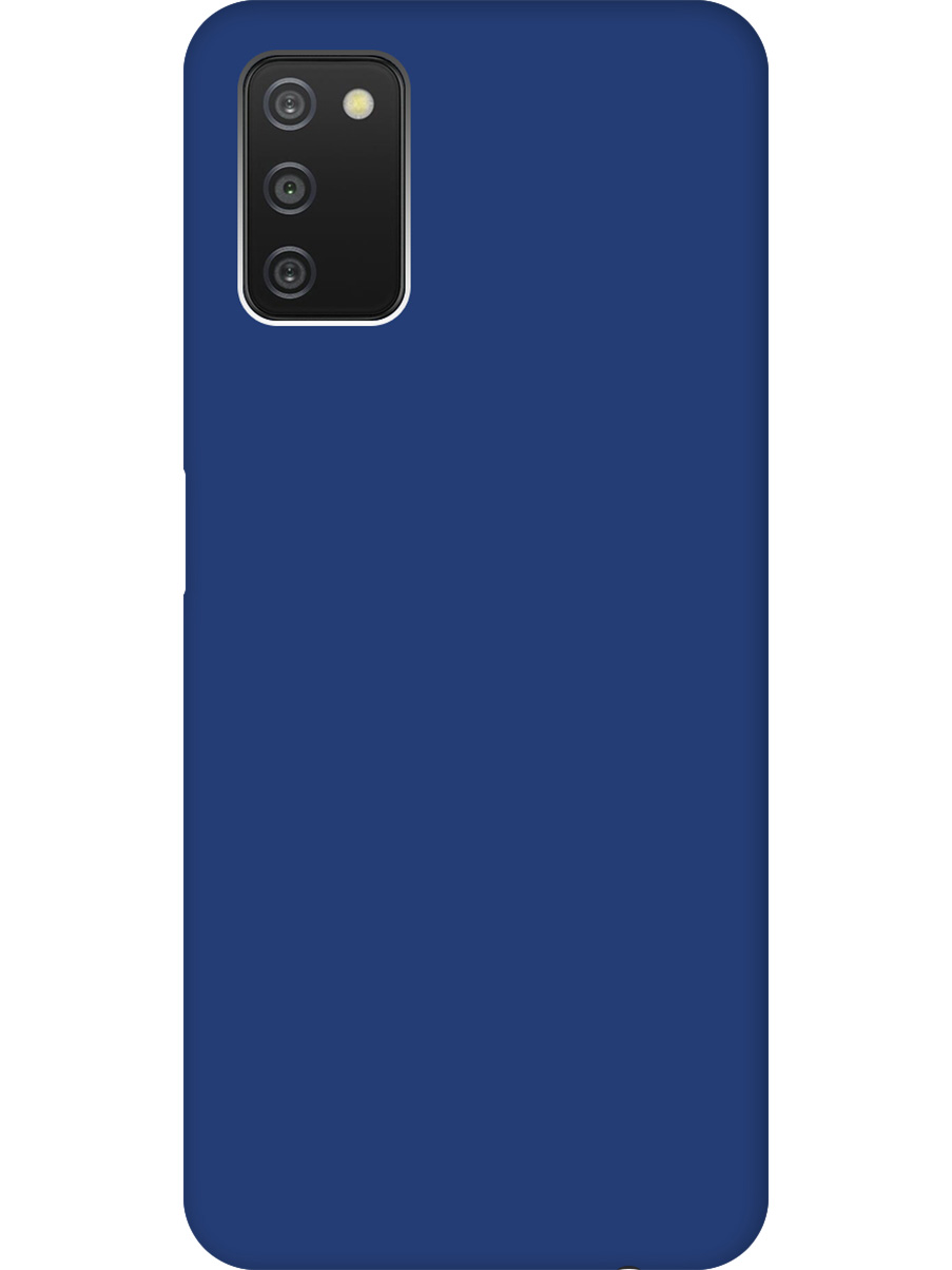 

Силиконовый чехол на Samsung Galaxy A03s матовый синий, 732241113