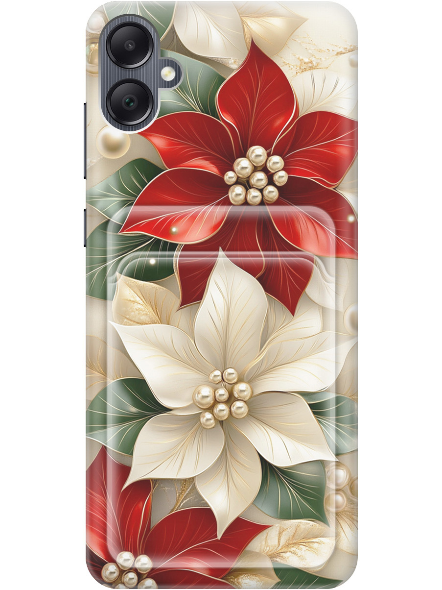 

Силиконовый чехол на Samsung Galaxy A05 с принтом "Цветы и бусы" с карманом для карты, Бежевый;красный;прозрачный, 776582621