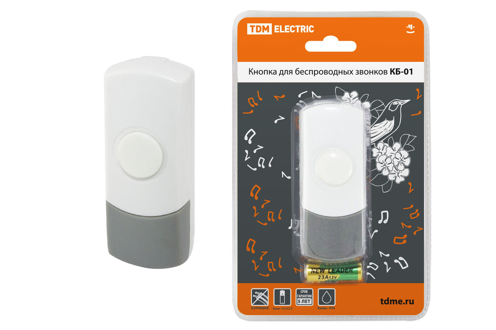 Кнопка TDM ELECTRIC КБ-01 SQ1901-0018 кнопка звонка кнопка ip 30 для проводных звонков полиэтиленовый пакет tdm electric народная кп н 01 sq1901 0107