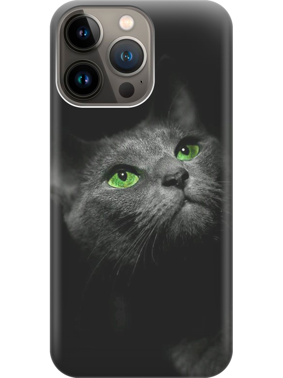

Силиконовый чехол на Apple iPhone 13 Pro Max с принтом "Зеленоглазая кошка", Прозрачный;зеленый;серый;черный, 732247311