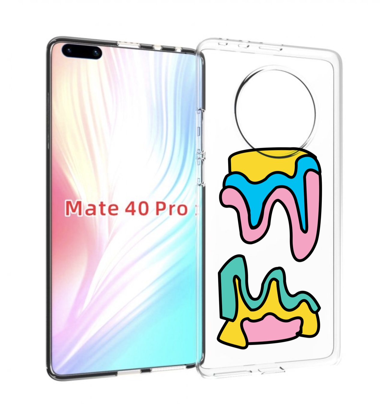 

Чехол MyPads вытекающая-абстракция для Huawei Mate 40 Pro (NOH-NX9), Прозрачный, Tocco
