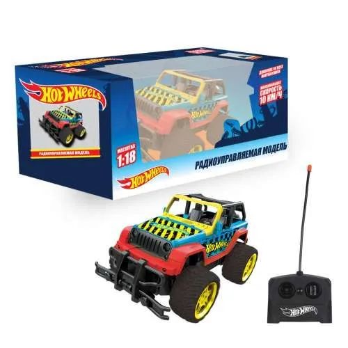 

Hot Wheels Внедорожник на радиоуправлении, масштаб 1:18, 27 МГц, 21 см, 4 кан, Разноцветный, Т14168