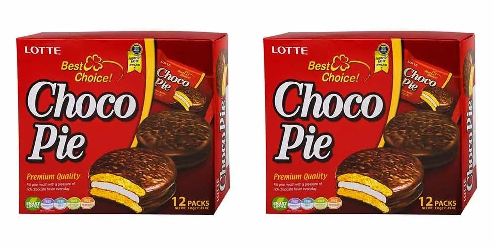 Печенье Choco Pie Lotte, классическое 12 шт, 336 г х 2 упаковки