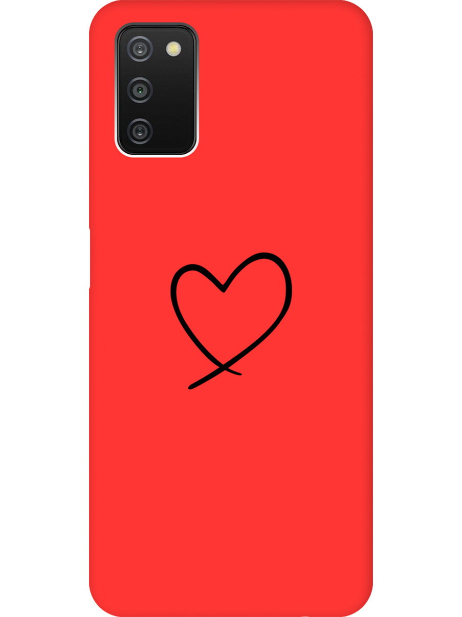 

Силиконовый чехол на Samsung Galaxy A03s с принтом "Сердце" матовый красный, Красный;прозрачный;черный, 732241172