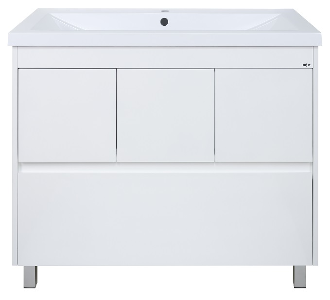 

Misty Тумба с раковиной Misty Алиса 100 белая эмаль, 1 ящик