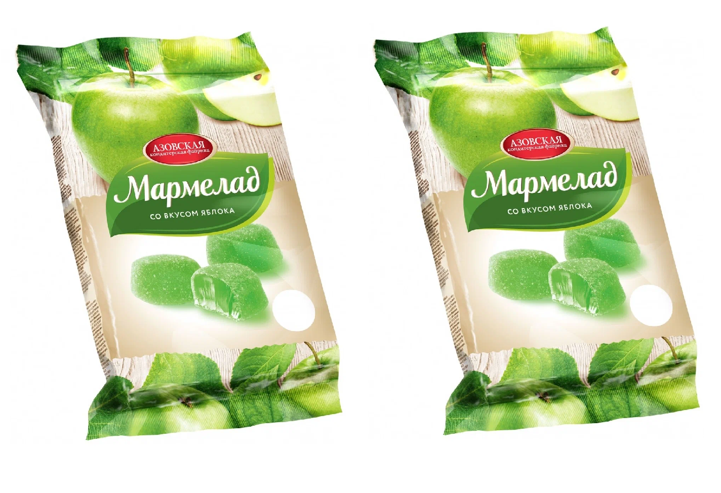 Мармелад Азовская кондитерская фабрика со вкусом яблока, 300 г х 2 шт