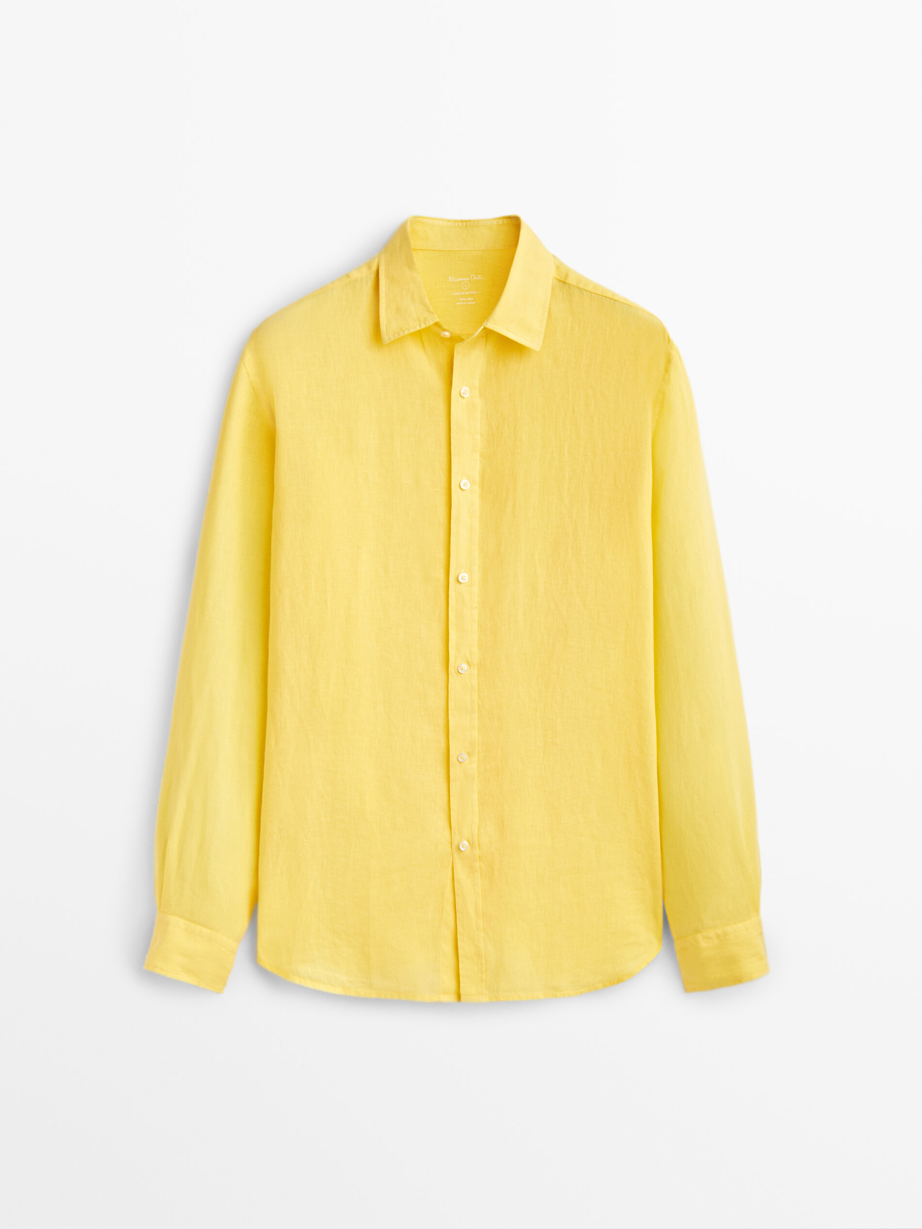 

Рубашка мужская Massimo Dutti 00155449301 желтая S, 00155449301