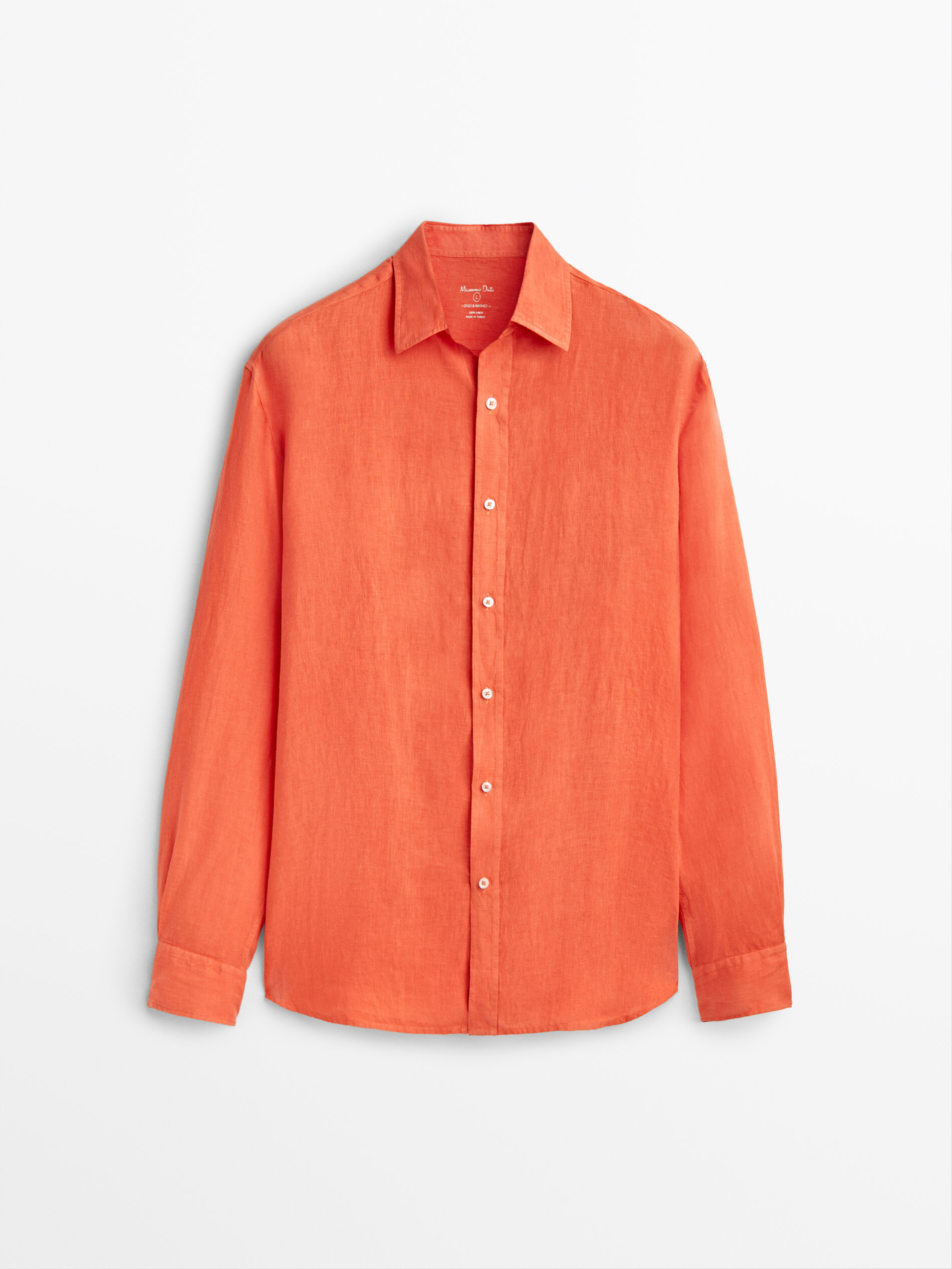 

Рубашка мужская Massimo Dutti 00155449642 оранжевая S, 00155449642