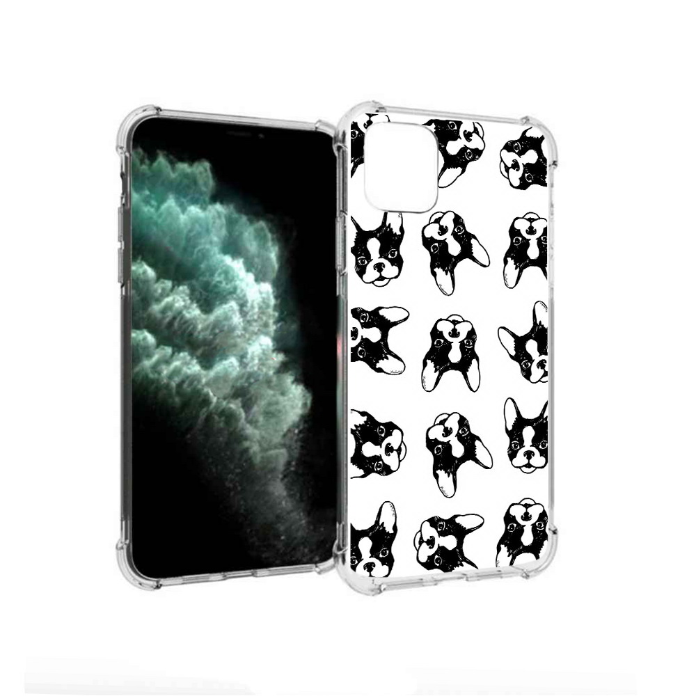 

Чехол MyPads Tocco для Apple iPhone 11 Pro Max черно белые собачки (PT142698.615.683), Прозрачный, Tocco