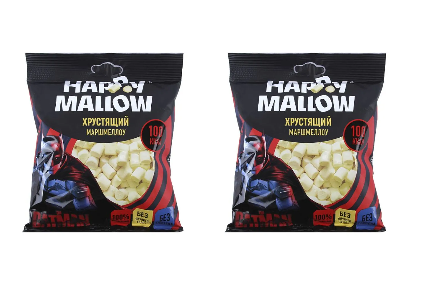 Зефир HAPPY MALLOW воздушный Batman Crispy Marshmallow, 30 г х 2 шт