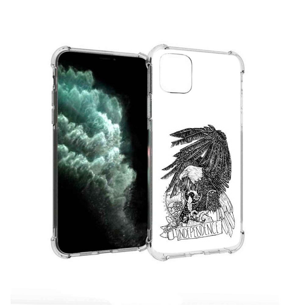 

Чехол MyPads Tocco для Apple iPhone 11 Pro Max черно белый сокол (PT142698.615.688), Прозрачный, Tocco