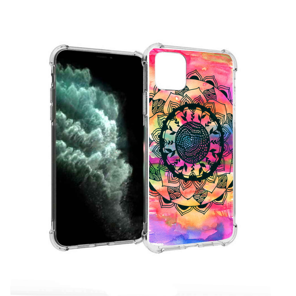 

Чехол MyPads Tocco для Apple iPhone 11 Pro Max яркая абстракция круглый цветок, Прозрачный, Tocco