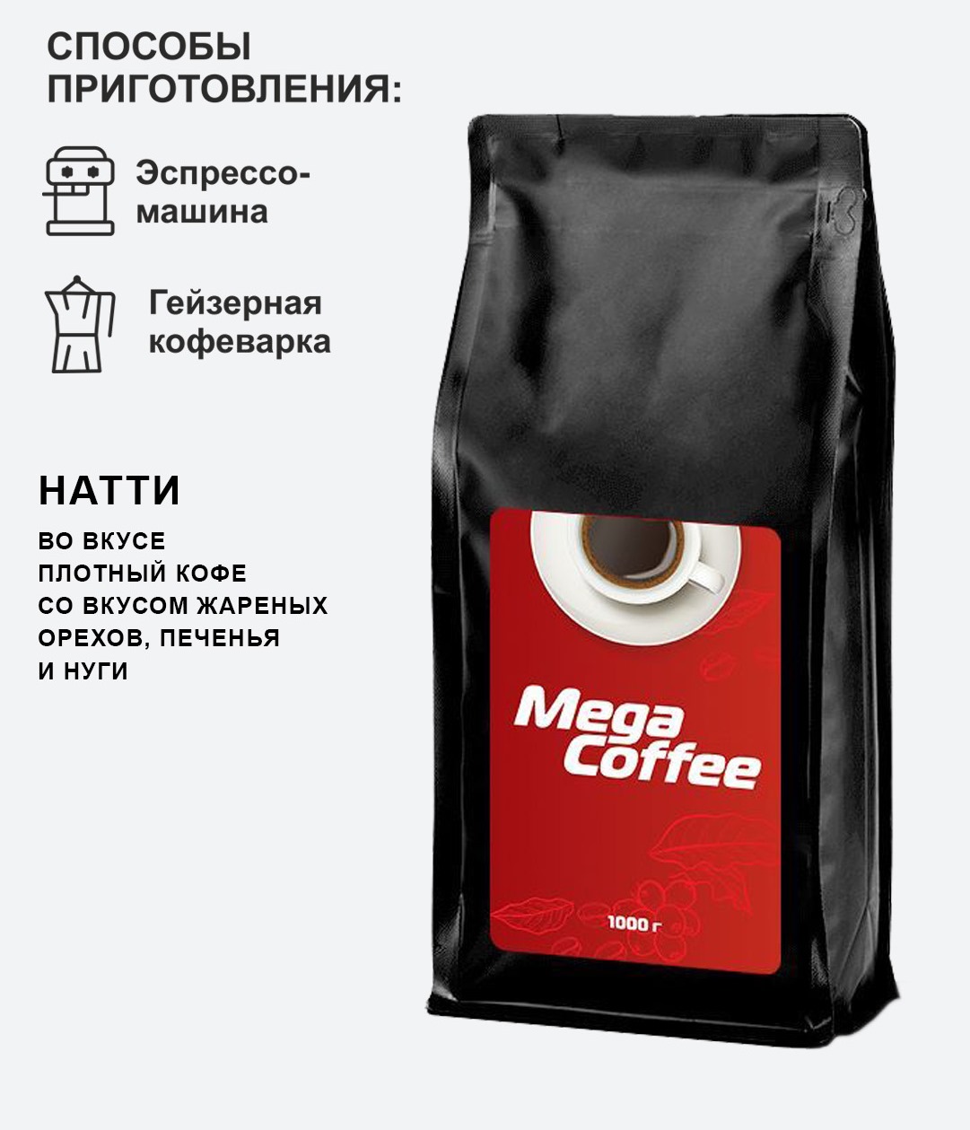 Кофе в зернах MegaMedia НАТТИ 1 кг