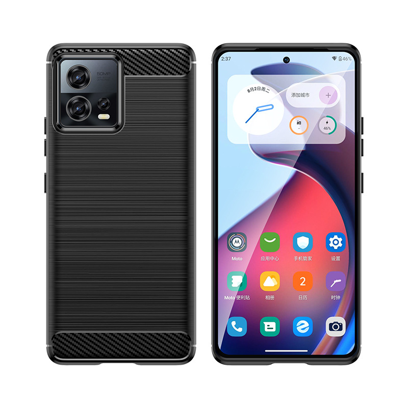 

Чехол-бампер MyPads Carbon из силикона для Motorola Edge 30 Fusion с матовой отделкой, Черный, Carbon